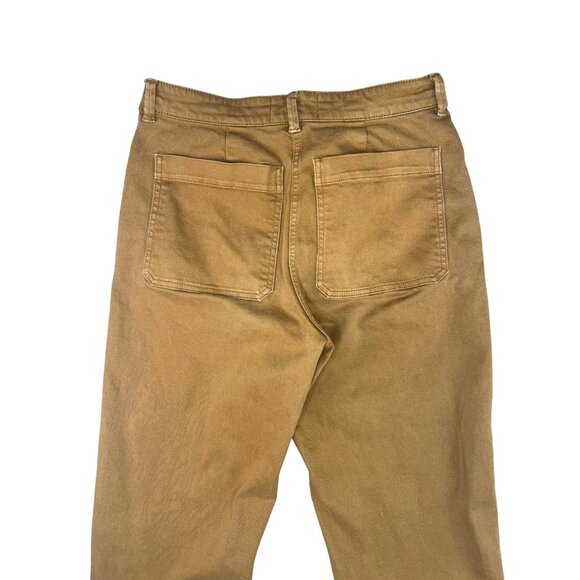 Everlane Cropped Straight Short Pants Womens Size 8 Ochre Cotton Blend Casual - Picture 6 of 14